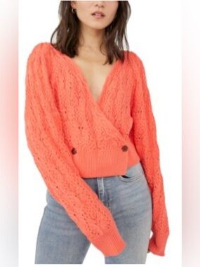 🆕 Women’s Free People Olive You Cotton Crossover Cardigan. Size Medium. NWT
